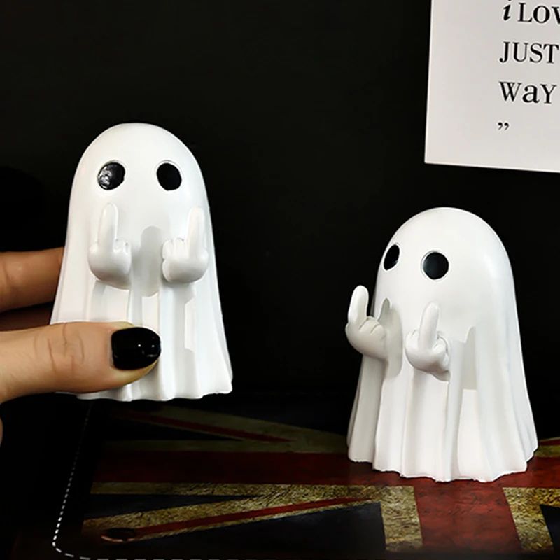 Ghost Figurine Halloween Decoration | Multi-Piece Sets Available | Resin Tabletop Ornament for Desks and Shelves 2