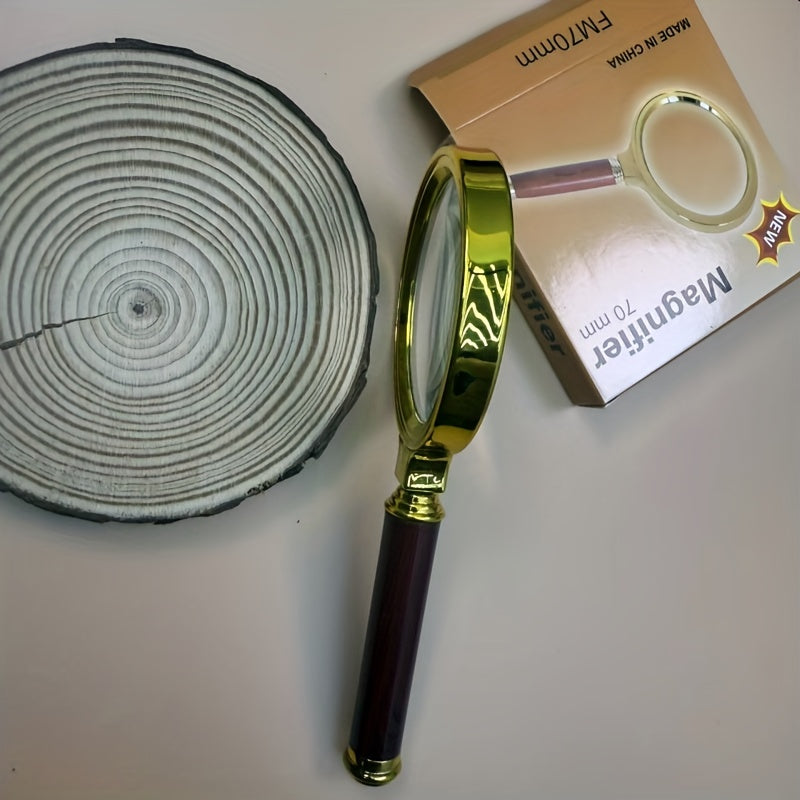 Handheld Magnifying Glass Metal Frame | 50x High-Definition Magnification | Ideal for Reading, Research & Hobby Use 3