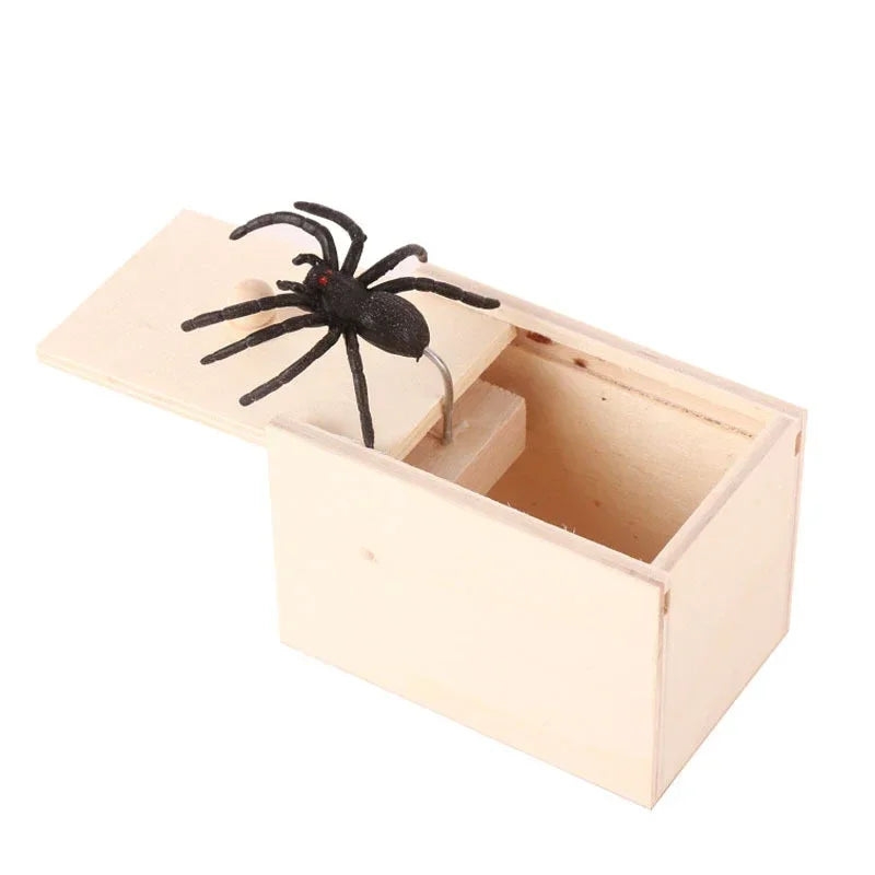 Spider Prank Box Halloween Toy | Hidden Pop-Up Spider Surprise Trick | Reusable Wooden Party Gag Gift Toy for All Ages 2