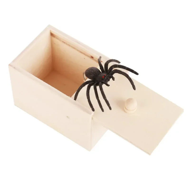 Spider Prank Box Halloween Toy | Hidden Pop-Up Spider Surprise Trick | Reusable Wooden Party Gag Gift Toy for All Ages 6