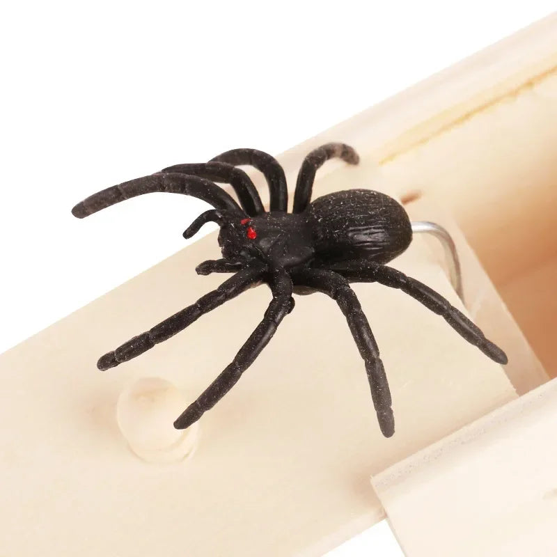 Spider Prank Box Halloween Toy | Hidden Pop-Up Spider Surprise Trick | Reusable Wooden Party Gag Gift Toy for All Ages 5