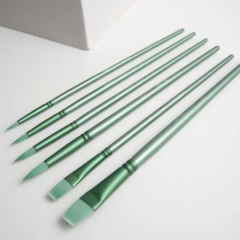 Watercolour Brushes Soft Bristles Round Flat Heads with Shape Retention 5
