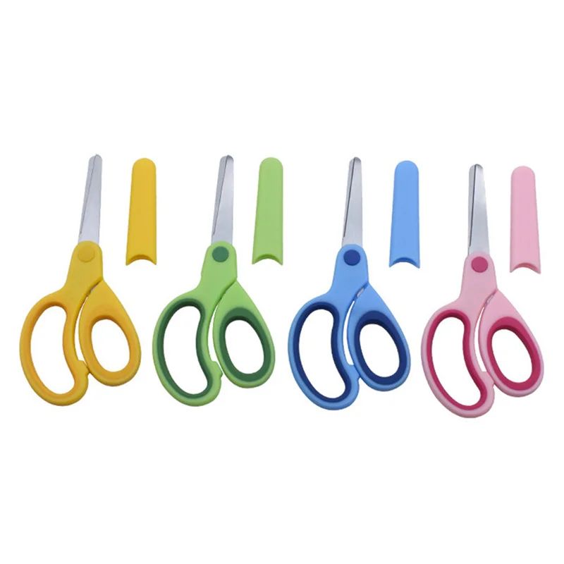 Kids Safety Scissors with Protective Cover | Rounded Tips for Left- and Right-Handed Use | Ergonomic Grip for Safe Cutting 1