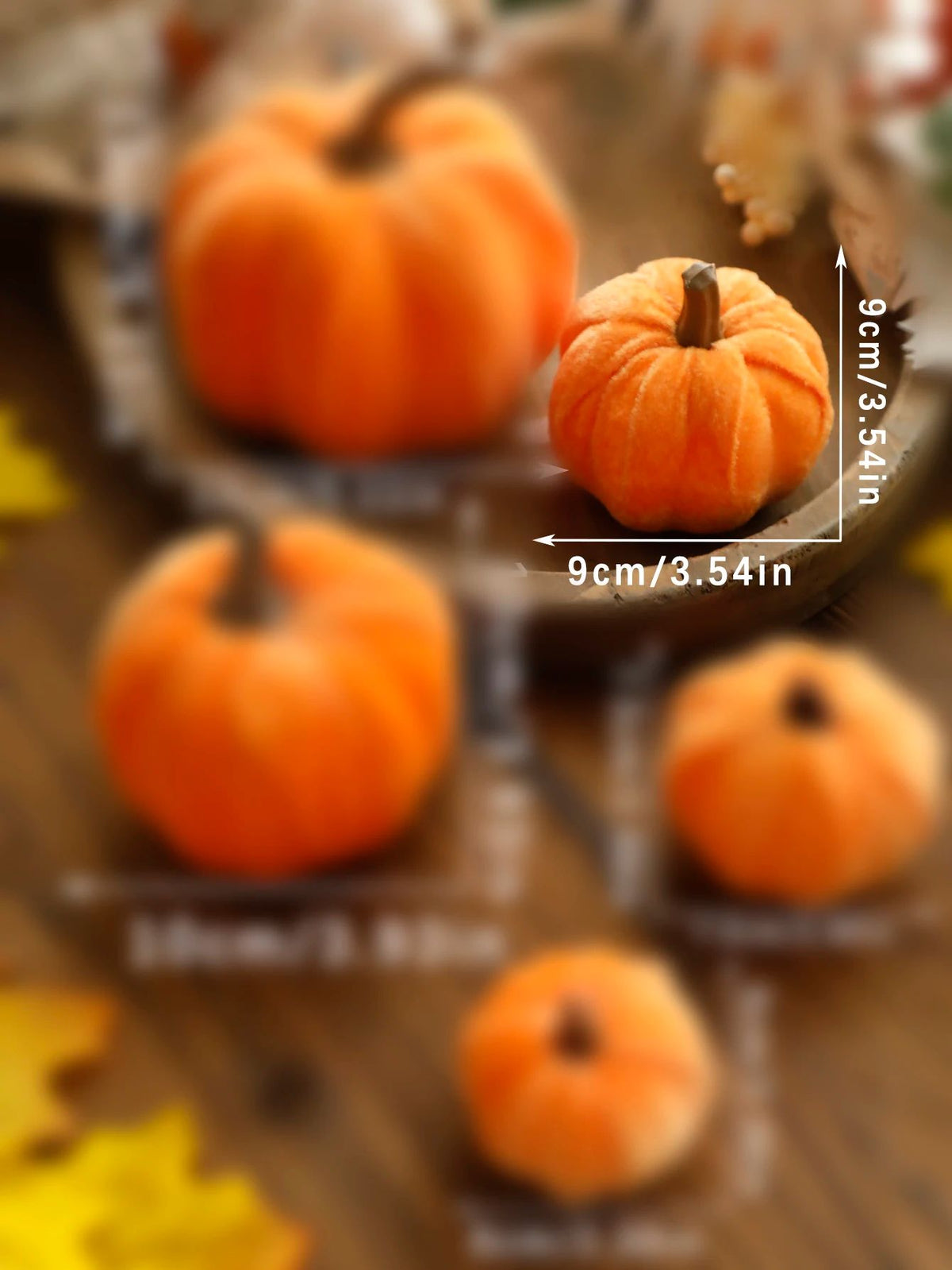 Velvet Artificial Pumpkin Autumn Décor | Plush Textured Shell with Decorative Stem | Reusable Foam-Filled Design 6