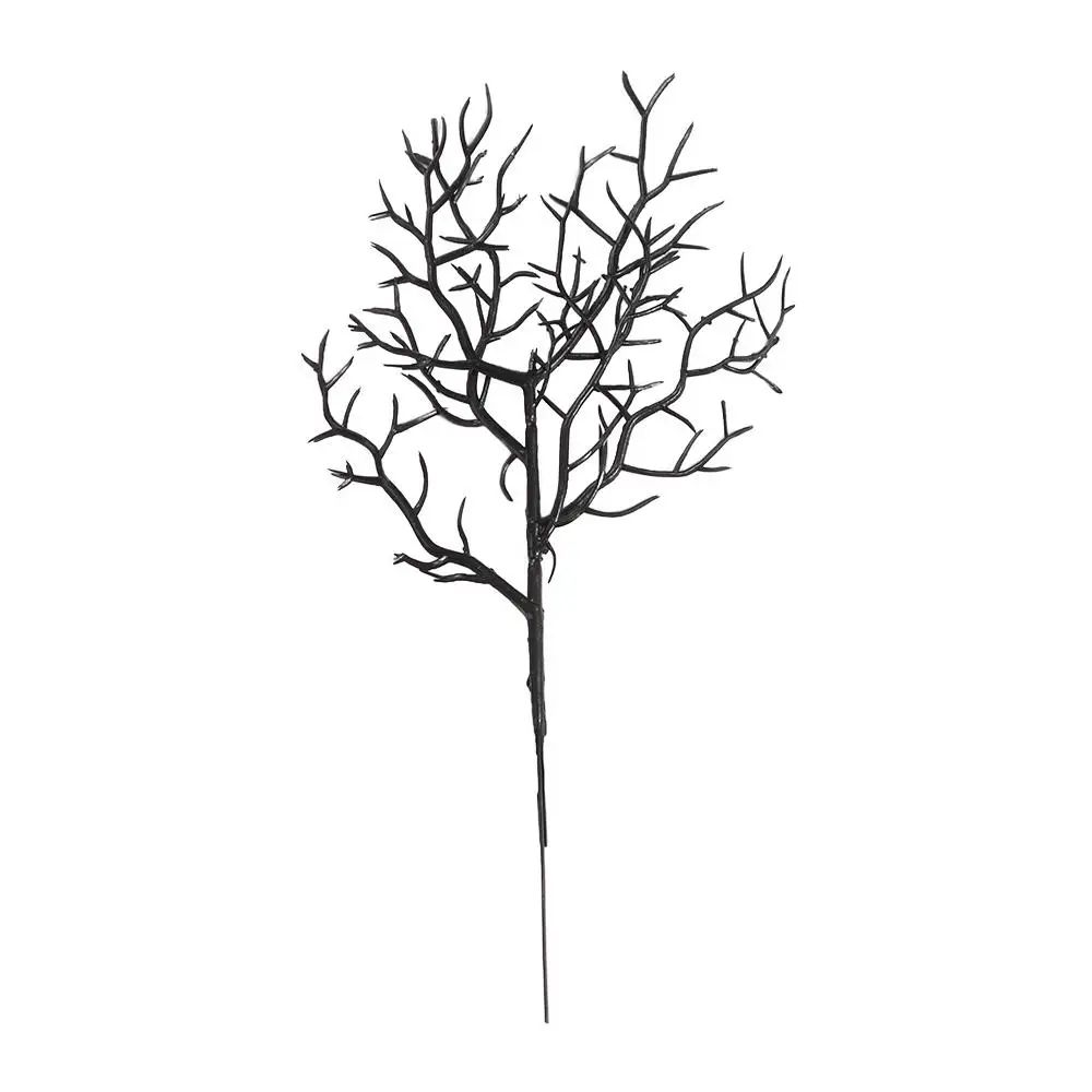 Artificial Dead Branch Decor Set Halloween | 5 Pieces, Antler-Shaped Branches | Non-Fading Matte Black Plastic, Reusable 3