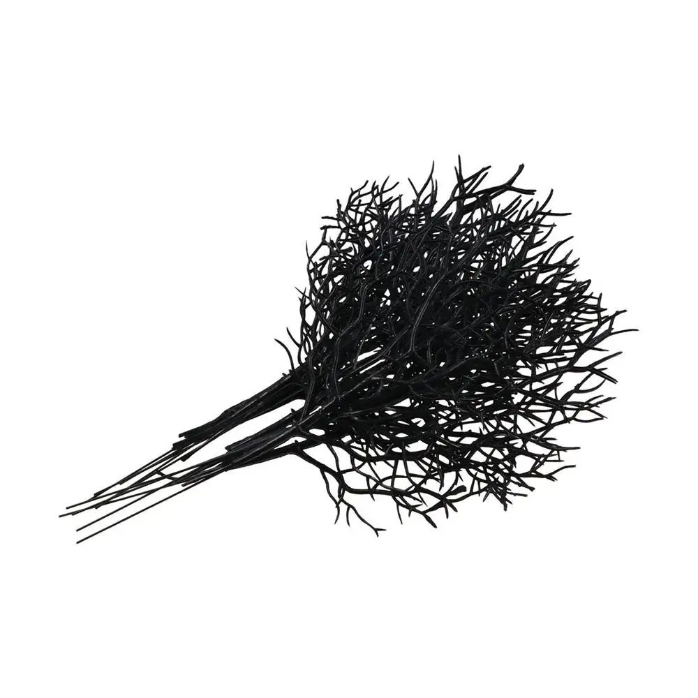 Artificial Dead Branch Decor Set Halloween | 5 Pieces, Antler-Shaped Branches | Non-Fading Matte Black Plastic, Reusable 5