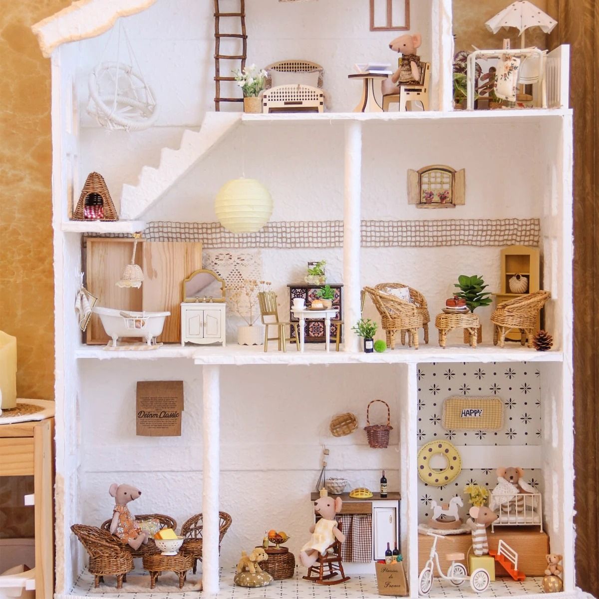 1:12 Miniature Dollhouse Furniture Set | Mixed Wood, Metal & Resin | Realistic Room Décor for Collectors & Displays 1