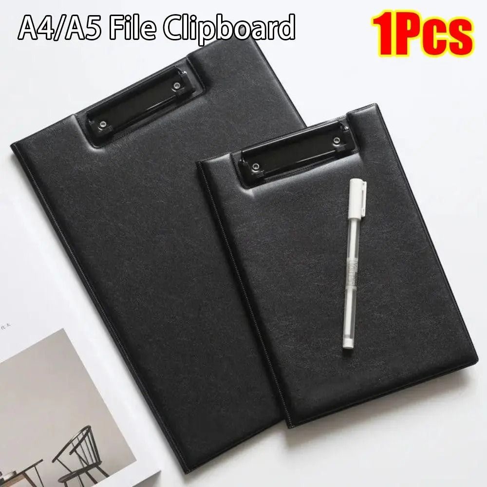 PU Leather Clipboard Folder | A4/A5 Document Organiser with Metal Clip Buckle | Foldable Cover for Meetings and Office Use 1