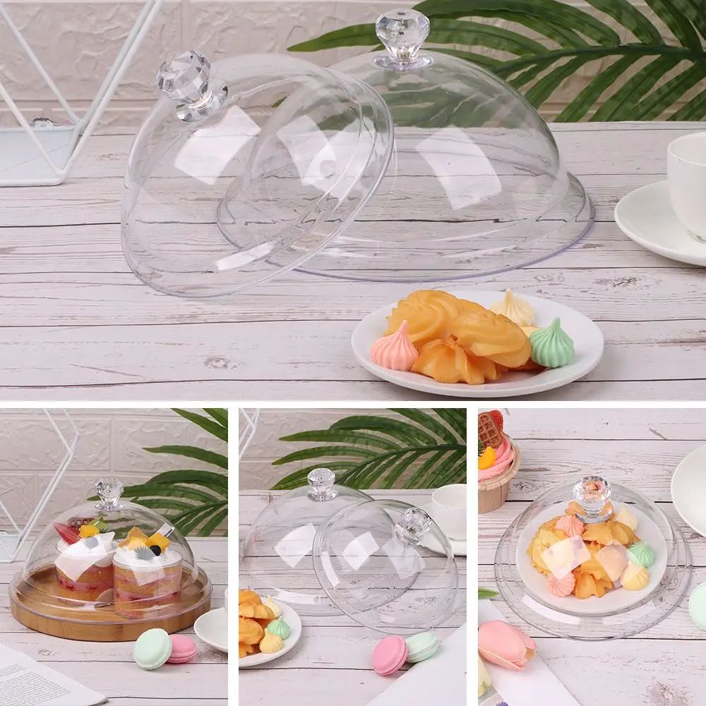 Acrylic Cake Stand with Cover | Tempered Dustproof Dome Lid | Keeps Cakes, Pastries & Fruit Fresh for Table Display 2