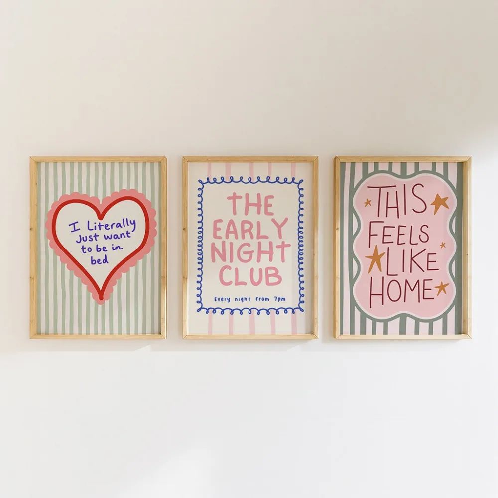 Quote Canvas Wall Art Set | Unframed Typography Prints, Multi-Piece | Bold Colourful Fade-Resistant Modern Décor 1
