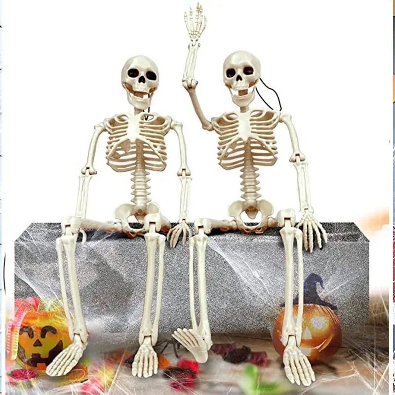 Life-Size Posable Skeleton Halloween Decoration | Full-Body Bendable Joints | Lightweight Plastic Bone Prop for Indoor & Outdoor 5