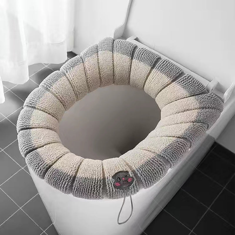 Pumpkin Pattern Toilet Seat Cover Stretch Fabric | Soft Warm Cushion for Standard Seats | Easy Install Autumn Bathroom Décor 7