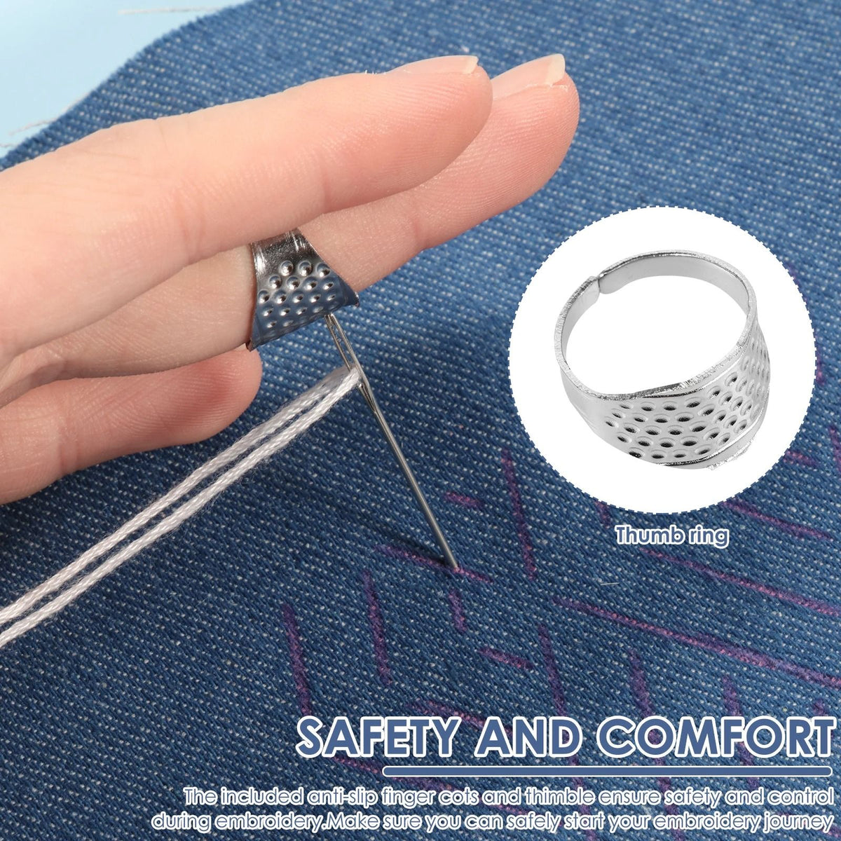 Sashiko Embroidery Stencil Kit 12 Piece Set | Reusable Templates with Thread, Needles & Thimble | Beginner Hand Stitching 3