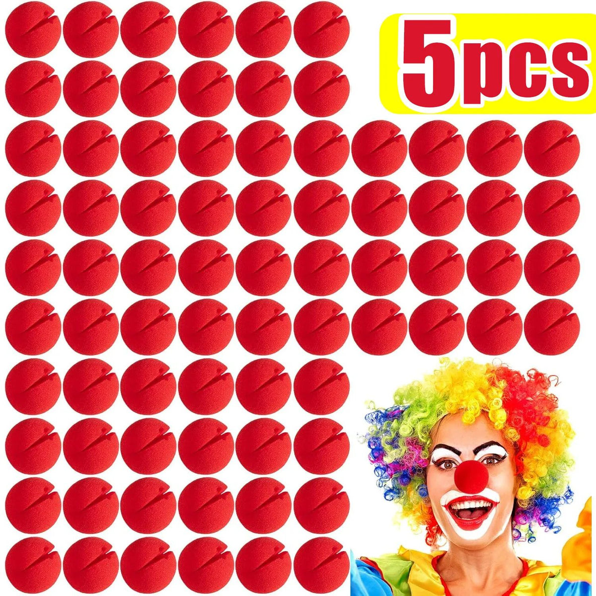 Foam Clown Nose Costume Prop | Soft Lightweight Foam Design | Available in Packs of 1 to 7 for Cosplay, Parties & Halloween 8