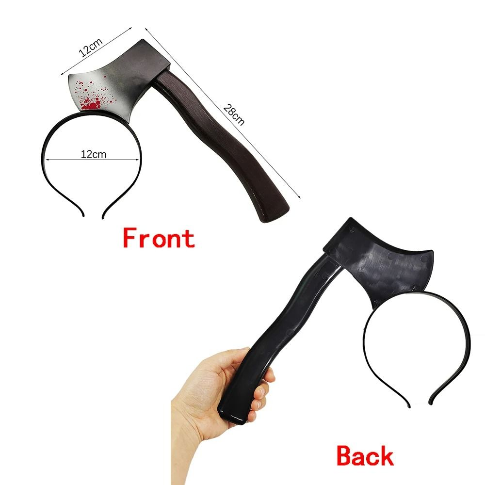 Horror Weapon Headband Halloween Costume Prop | Two-Piece Blade-Through-Head Illusion | Lightweight ABS Plastic, Tool-Free 6