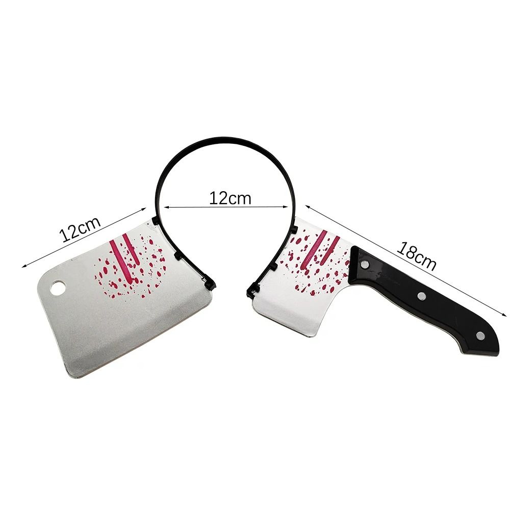 Horror Weapon Headband Halloween Costume Prop | Two-Piece Blade-Through-Head Illusion | Lightweight ABS Plastic, Tool-Free 9