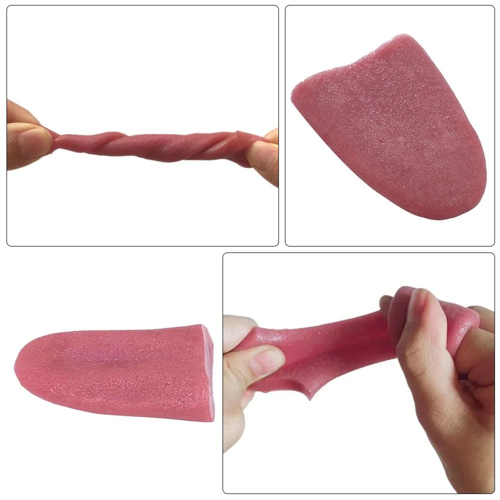 Fake Tongue Prop Halloween Costume Trick Toy | Stretchy Shape-Memory TPR Material | Washable Reusable Magic Prank Prop 3