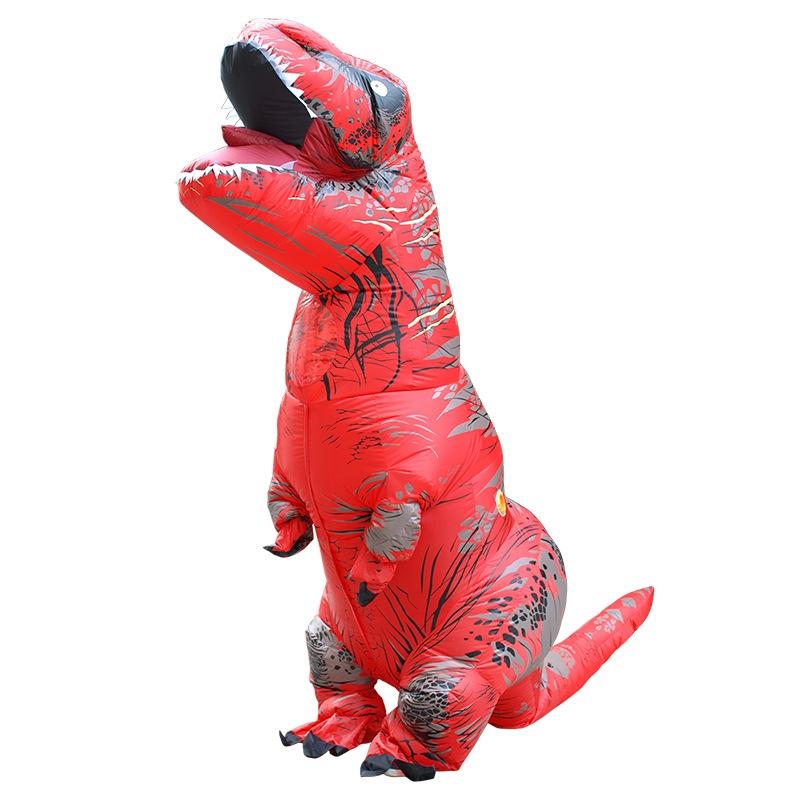 Inflatable T-Rex Dinosaur Costume for Halloween | Fan-Powered Design with Gloves Included | Lightweight Polyester 9