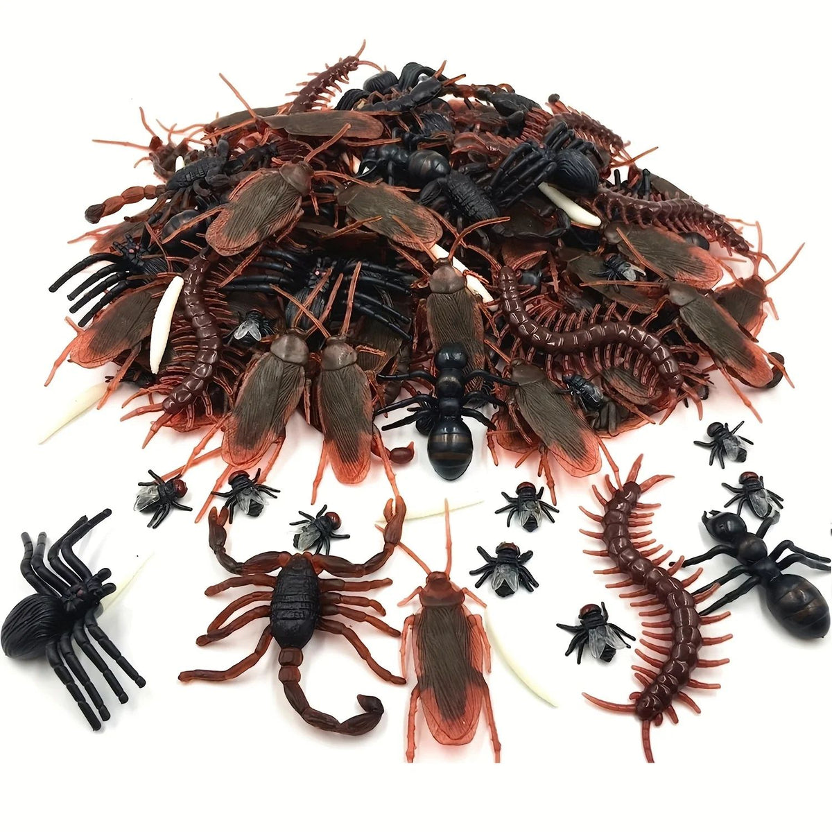 Fake Cockroach Prank Toys for Halloween & Party Pranks | 50-Piece Set, Lifelike Detail | Reusable Novelty Bugs 1