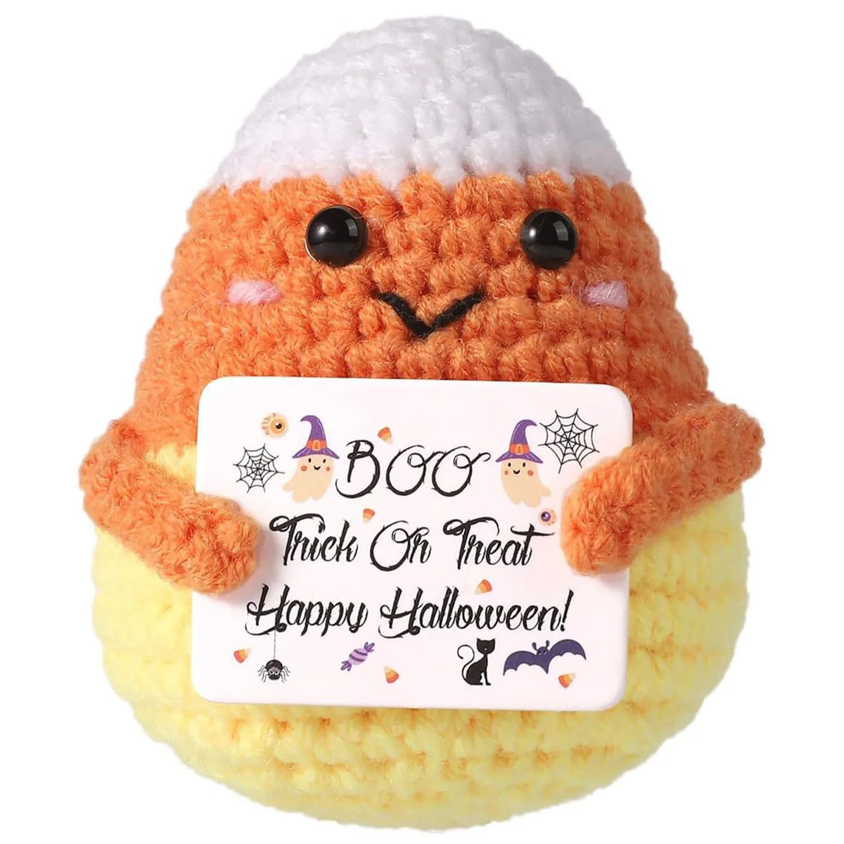 Crochet Bat Doll Halloween Decor | Includes Encouragement Card | Knitted Design for Desk, Shelf or Room Display 8