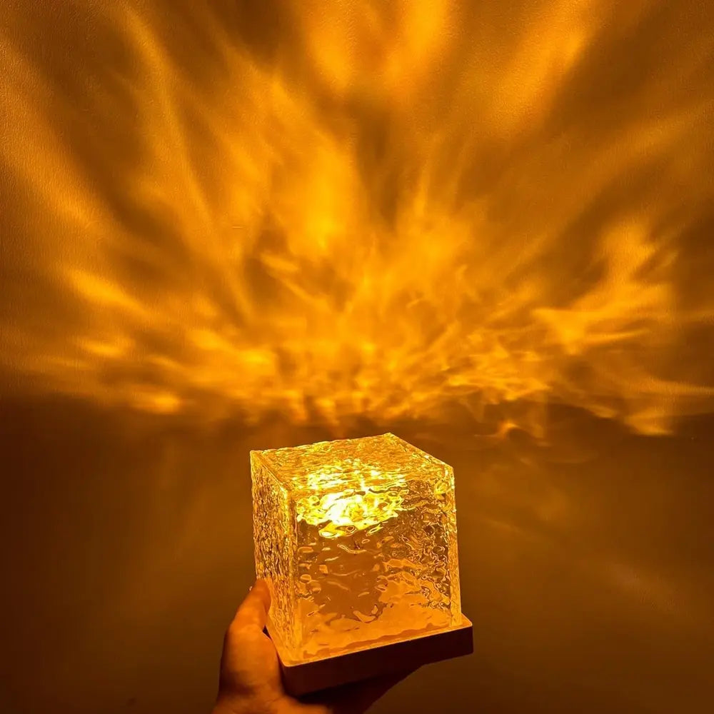 Prism Cube Lamp, Wood and Acrylic | 16 Colours with Remote Control | USB-Powered Northern Lights Effect, Two Sizes 9