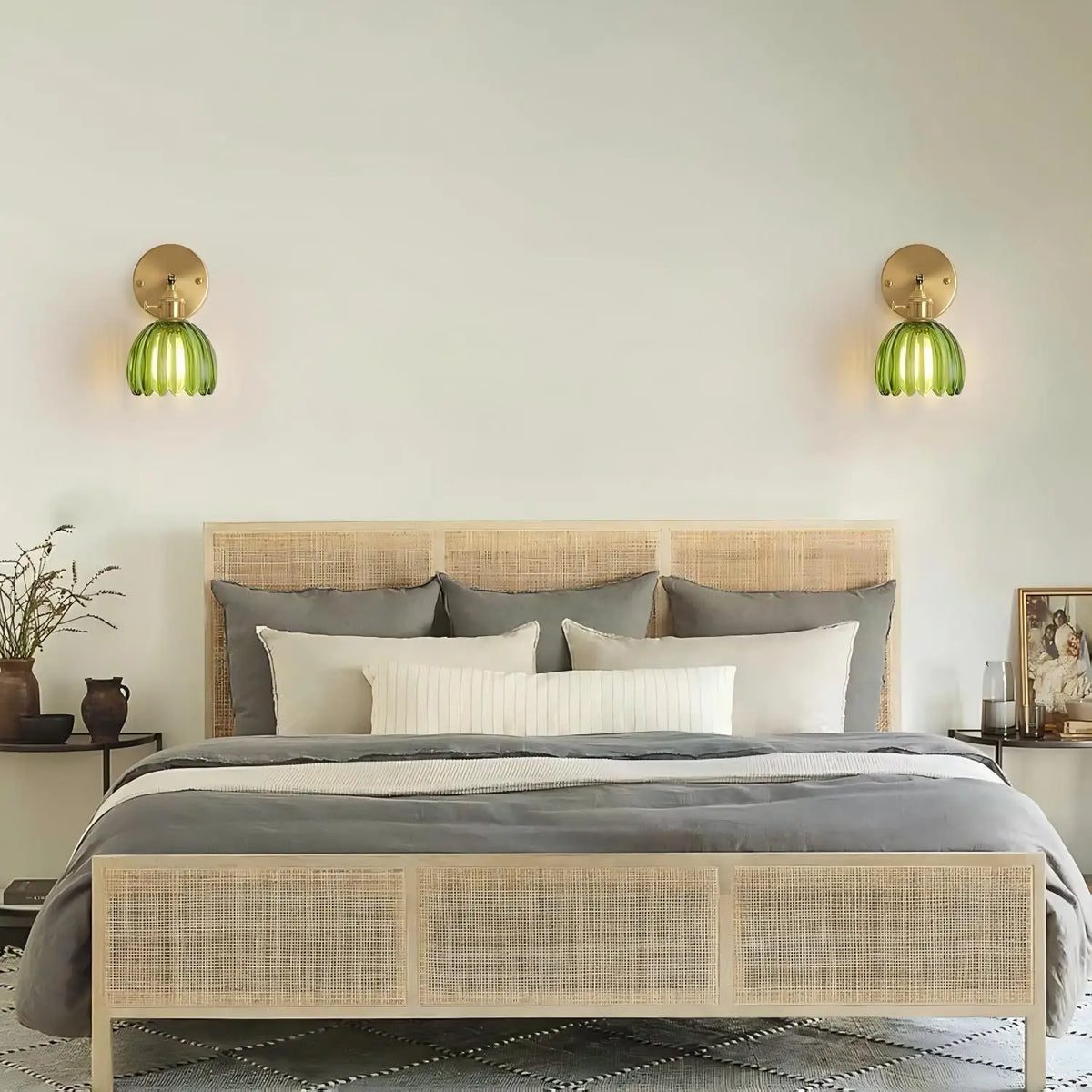 Wall Light Metal & Glass Shade | E27 Sconce for Bedroom, Hallway, Living & Dining Rooms | Soft Diffused Ambient Glow 2