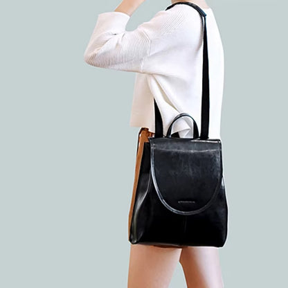 Elegant Leather Backpack | Women's Travel & Work Bag - Chic Minimalist Design