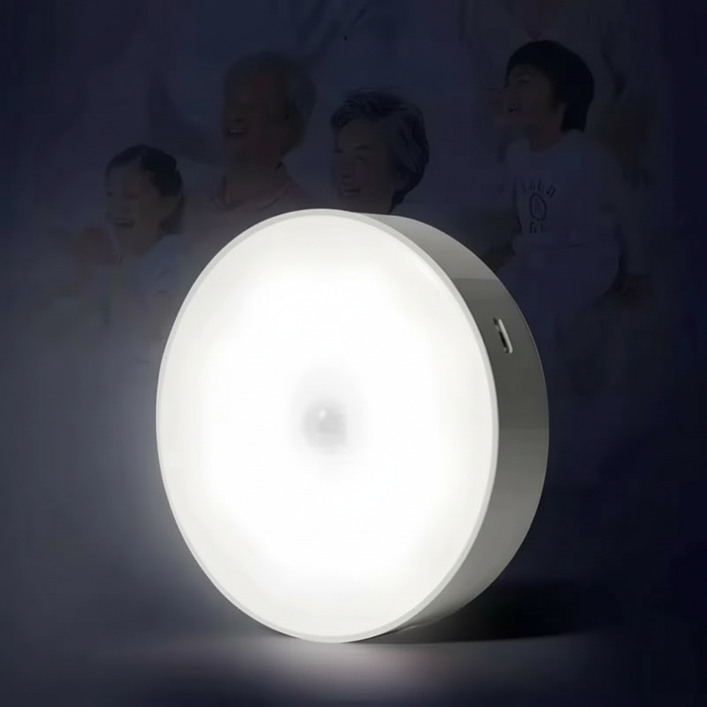 Wireless LED Motion Sensor Light – USB Rechargeable & Magnetic for Wardrobe, Stairs & Hallway