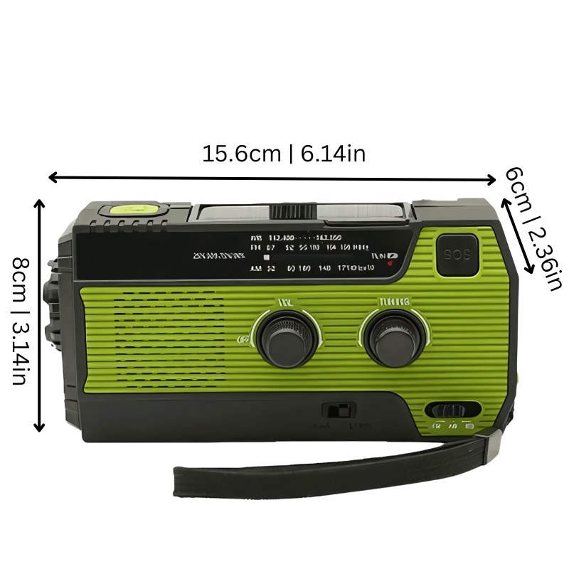 Emergency Radio with Solar & Hand Crank Charging | 4000mAh Power Bank | Flashlight, SOS Alarm, AM/FM Radio for Outdoors 10