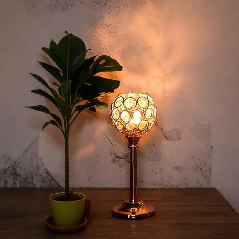 Crystal Sphere Candle Holder | Glass and Iron, Gold or Silver | Faceted Beads Reflect Candlelight, 3 Sizes or Set of 3 14