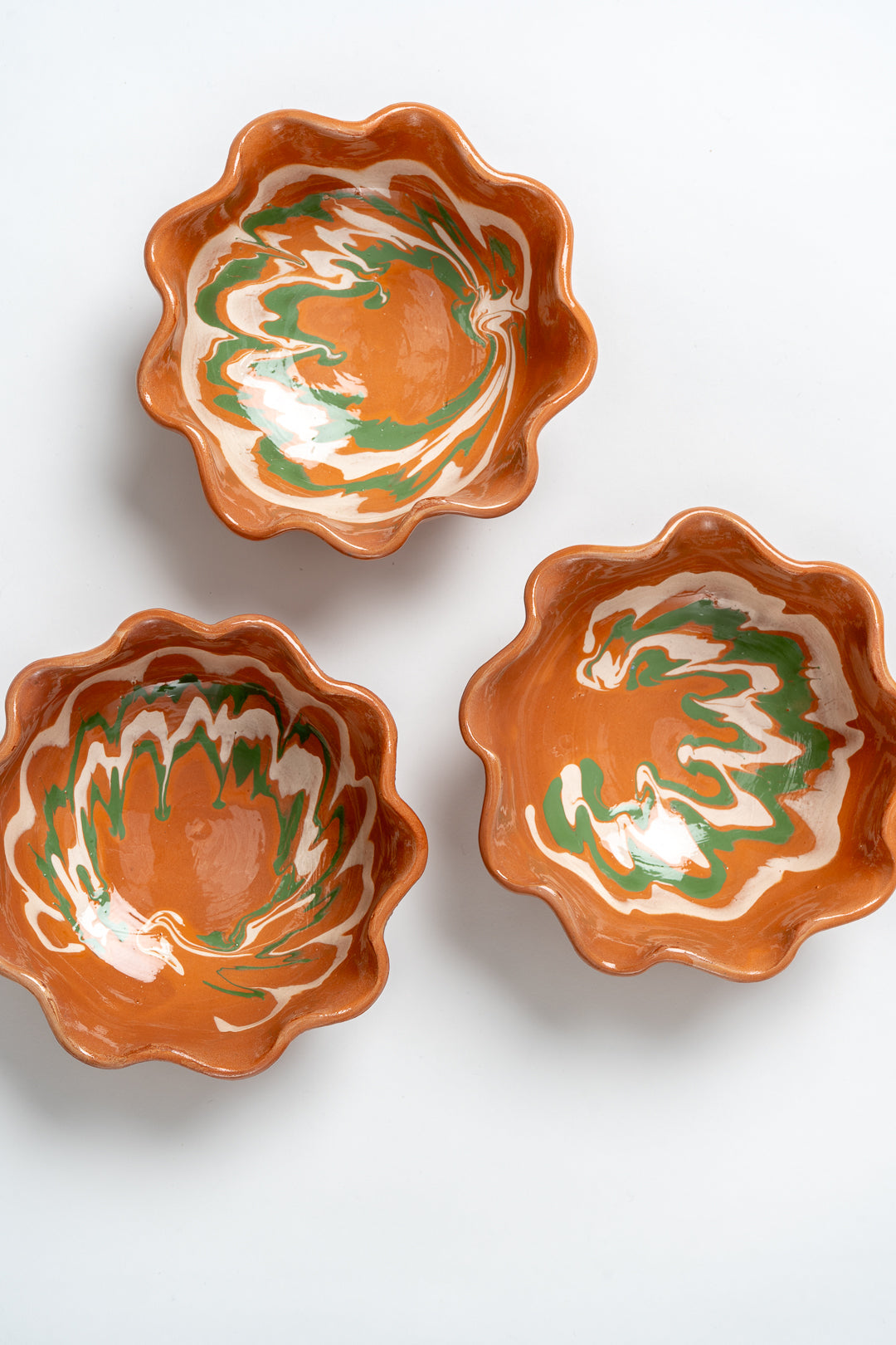 Marbled Ceramic Bowl Handmade | Frill Edge Design, Hand Painted Glaze | Food Safe, Ideal for Snacks, Dips and Gifts 10