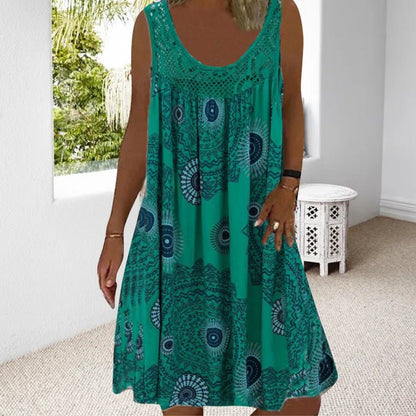 Sunset Waves | Women's Sleeveless Beach Dress with Lightweight Fabric - Relaxed Fit for Summer Comfort 3