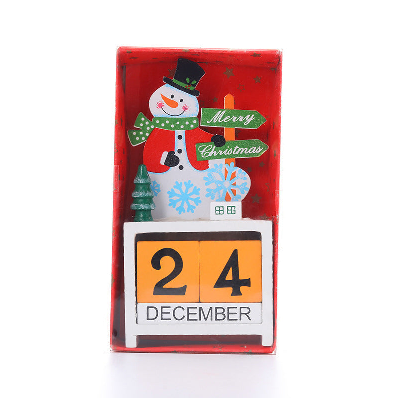 Wooden Christmas Countdown Calendar | Numbered Dates with Carved Figure Design | Eco-Friendly Reusable Wood Decoration 13
