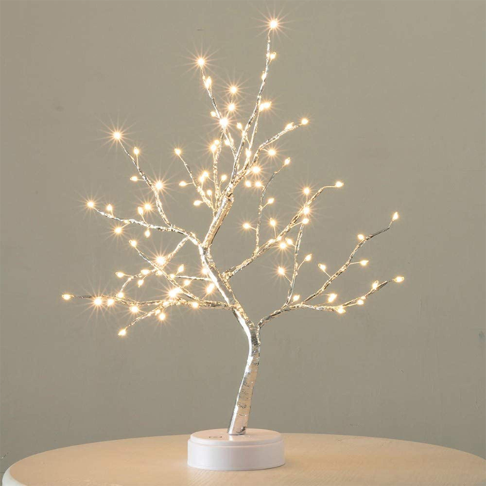 LED Fairy Light Tree Lamp | 108 Bendable Branch Lights, Flexible Design | Cordless Dual-Power Décor for Home and Garden 10