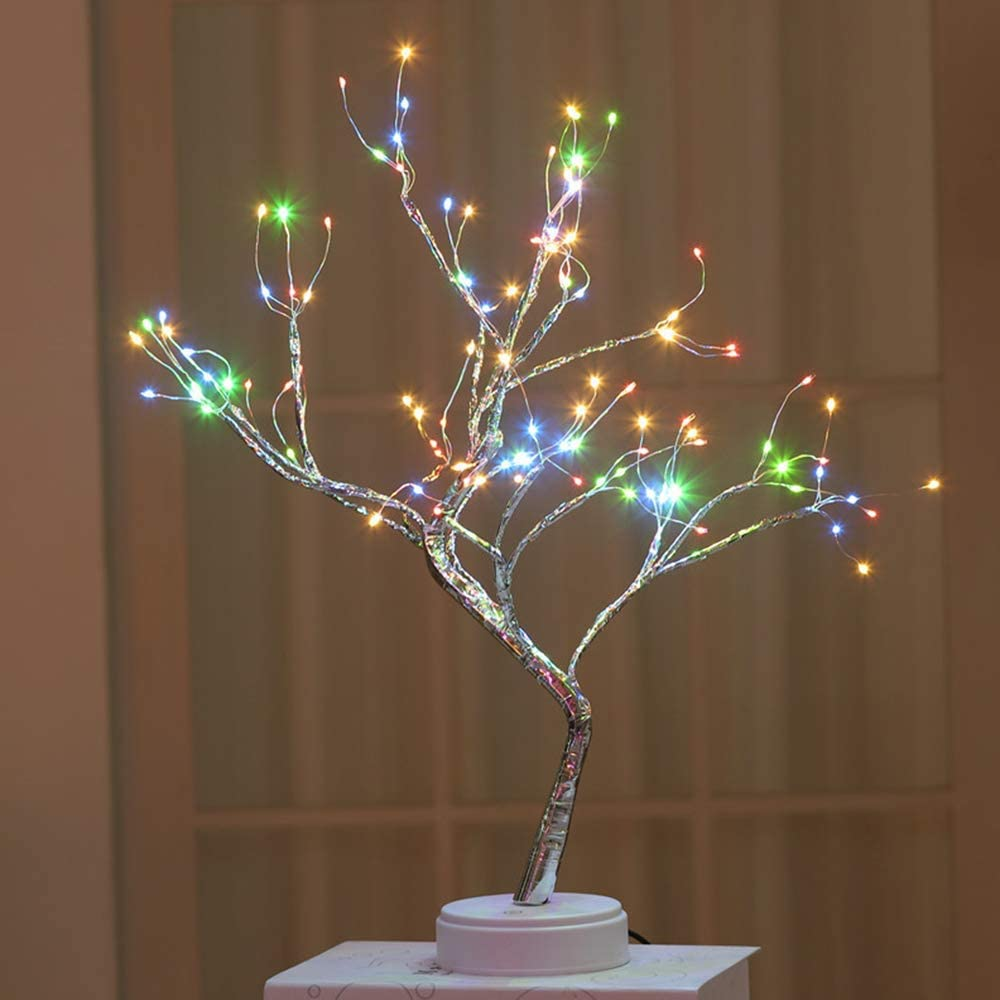 LED Fairy Light Tree Lamp | 108 Bendable Branch Lights, Flexible Design | Cordless Dual-Power Décor for Home and Garden 7