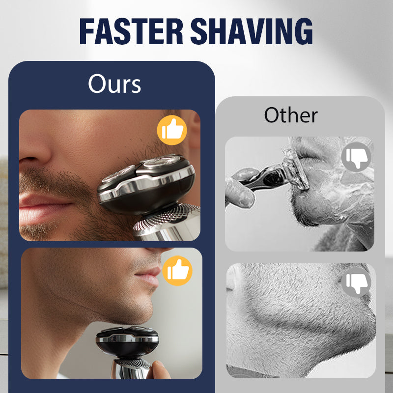 Men's 3-in-1 Electric Shaver | Floating Head, Detachable & Washable, Nose & Sideburn Trimmer | USB Rechargeable, 60 Min Runtime 3