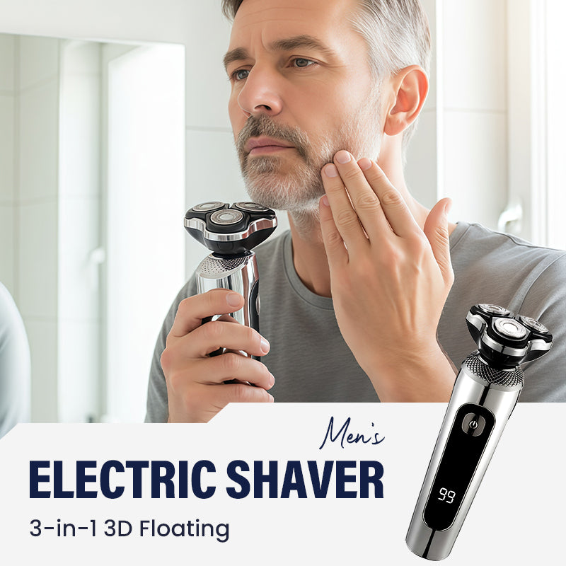 Men's 3-in-1 Electric Shaver | Floating Head, Detachable & Washable, Nose & Sideburn Trimmer | USB Rechargeable, 60 Min Runtime 2