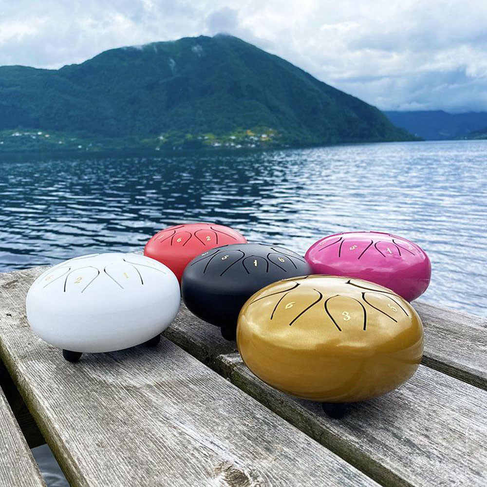 Steel Tongue Drum | 8 Note D Major Hand-Tuned | Portable Meditation Instrument with Drumsticks, Bag & Finger Covers 3