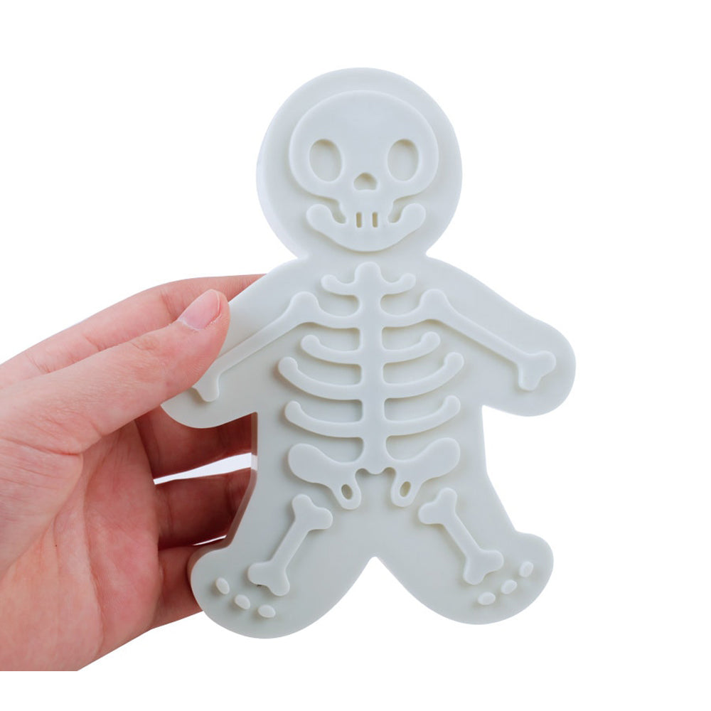 Skeleton Cookie Cutter Halloween | One-Piece Gingerbread Mould | Food-Grade Plastic for Sturdy Spooky Baking Fun 4