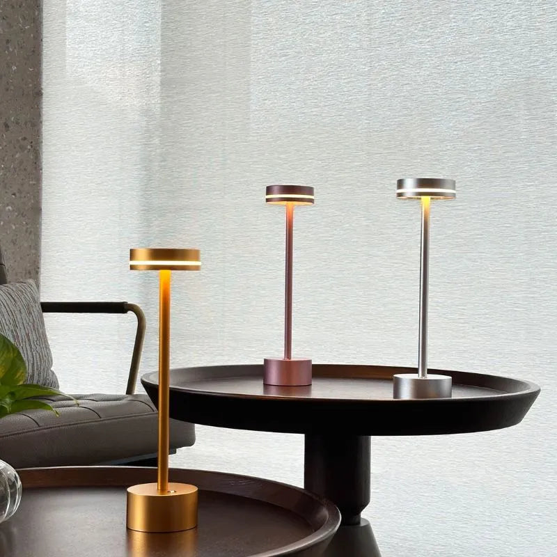 Rechargeable LED Table Lamp Aluminium 31 x 8 cm | 5 Colours, Touch Dimmable | 12-16 Hour Battery, USB Cordless 2