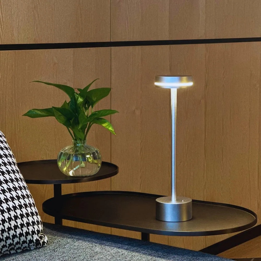Rechargeable LED Table Lamp Aluminium 31 x 8 cm | 5 Colours, Touch Dimmable | 12-16 Hour Battery, USB Cordless 5