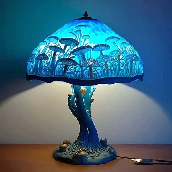 Stained Glass Table Lamp 45 cm | 8 Nature-Inspired Colour Designs | USB-Powered LED Glow for Home Décor, Bedside and Shelf 8