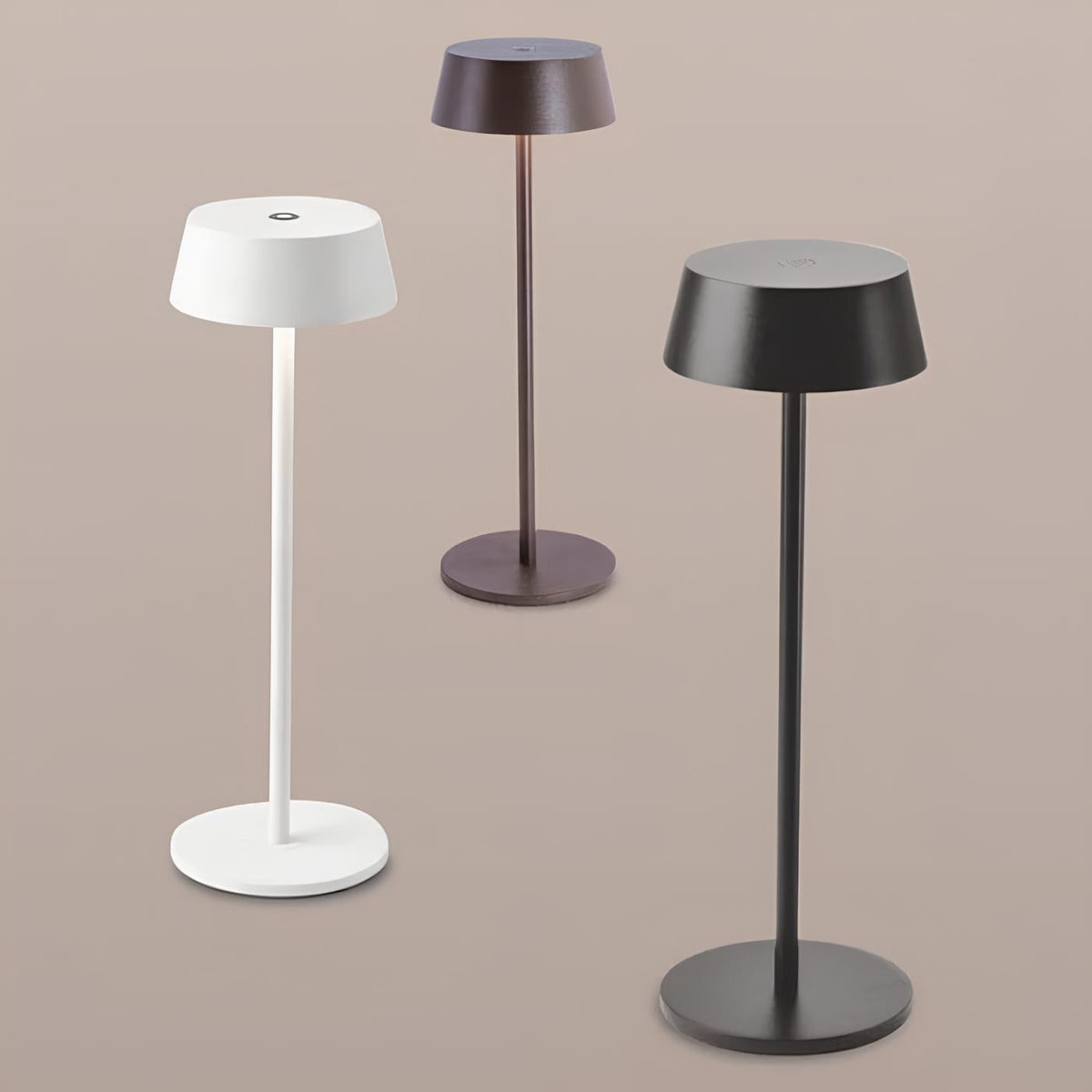 Cordless Rechargeable Table Lamp, Iron Build, 25 x 13 cm | Black, White or Brown | Dimmable with 3 Lighting Modes 11
