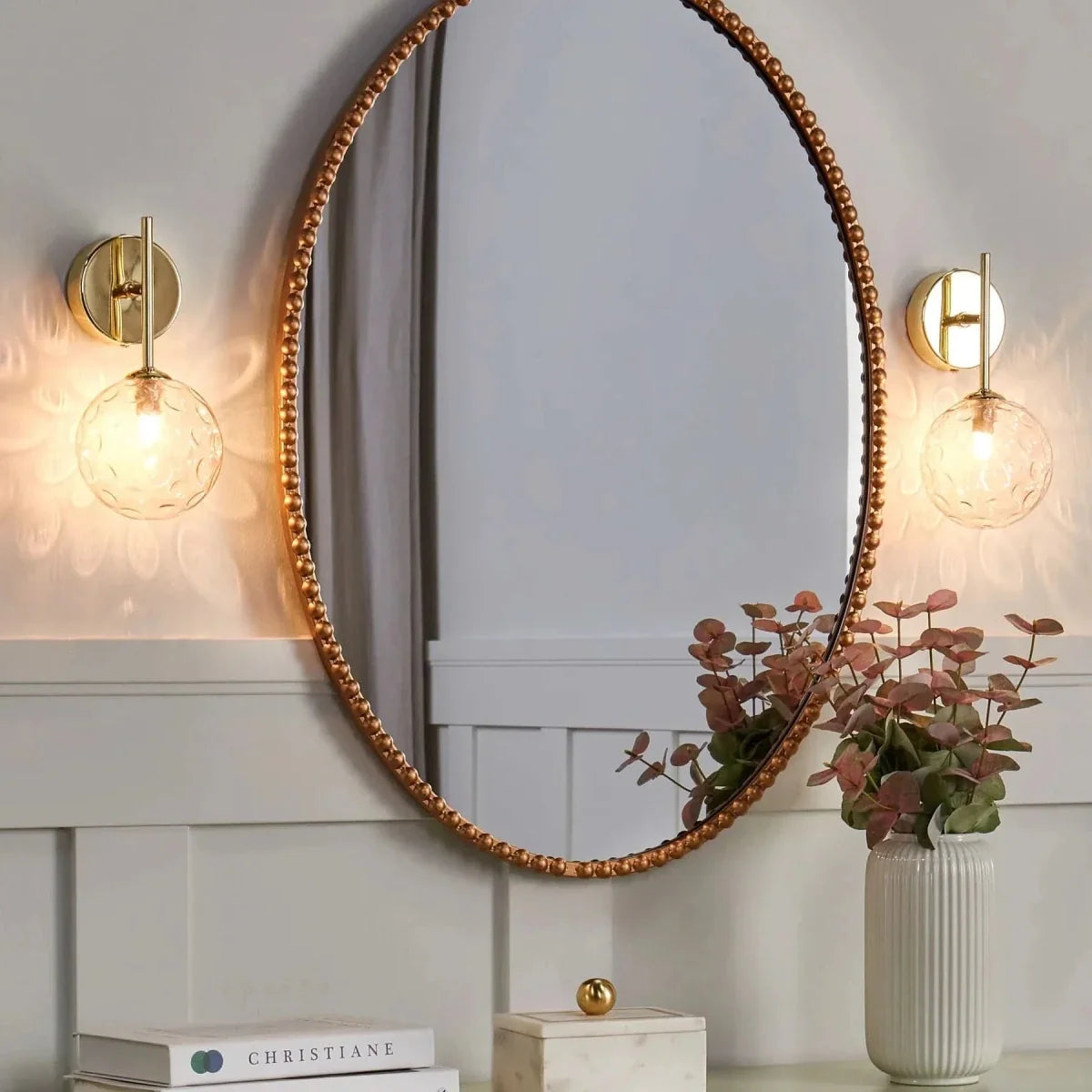 Handmade Glass Wall Light | Handcrafted Glass Shade with Metal Accents | Elegant Lighting for Hallway, Bedroom and Living Room 3