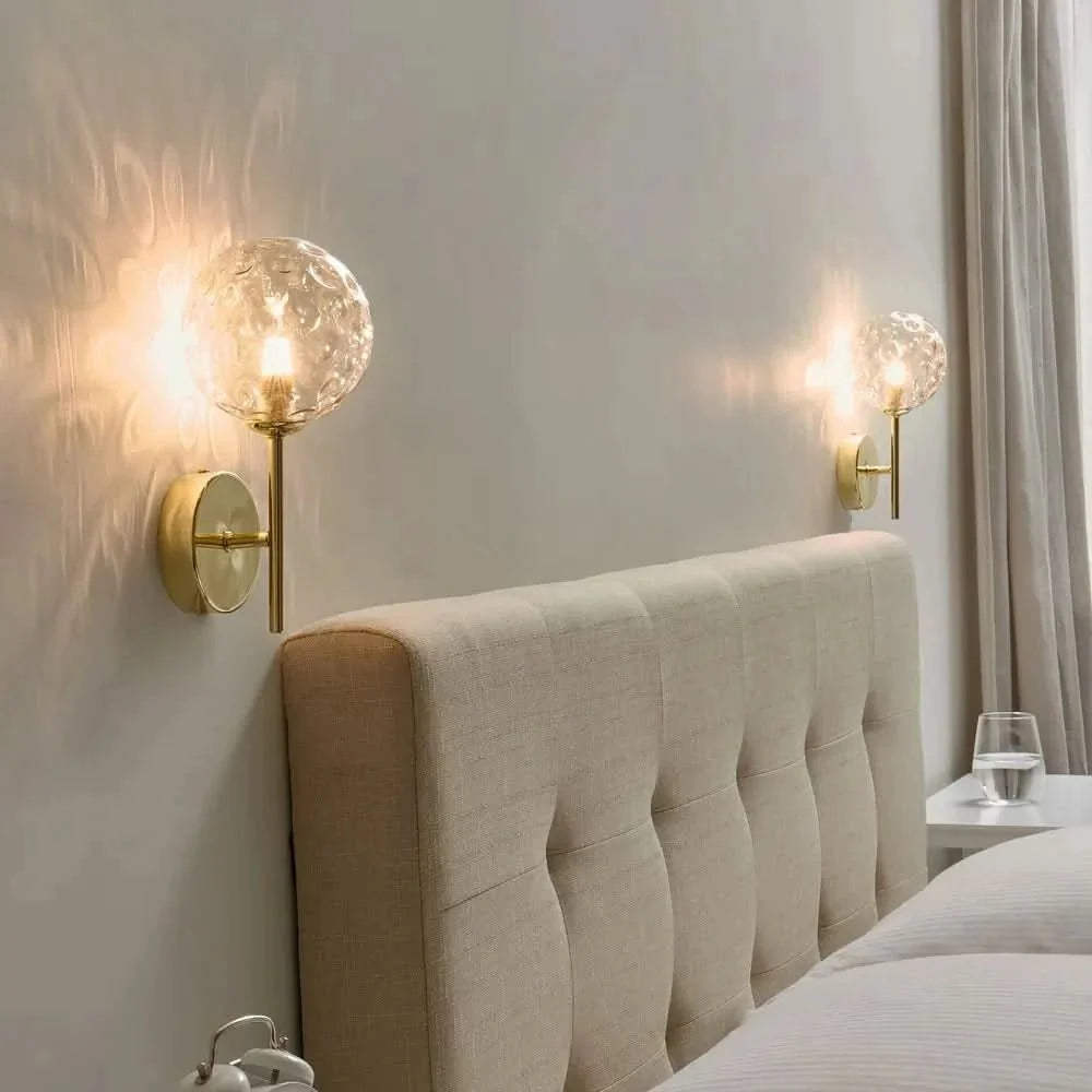 Handmade Glass Wall Light | Handcrafted Glass Shade with Metal Accents | Elegant Lighting for Hallway, Bedroom and Living Room 1