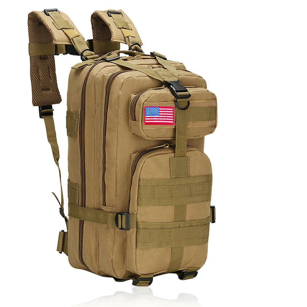 Tactical Rucksack Waterproof Fabric | 30 Litre Capacity, 45 x 23 x 25 cm | MOLLE Webbing, Compression Straps & Padded Back 8