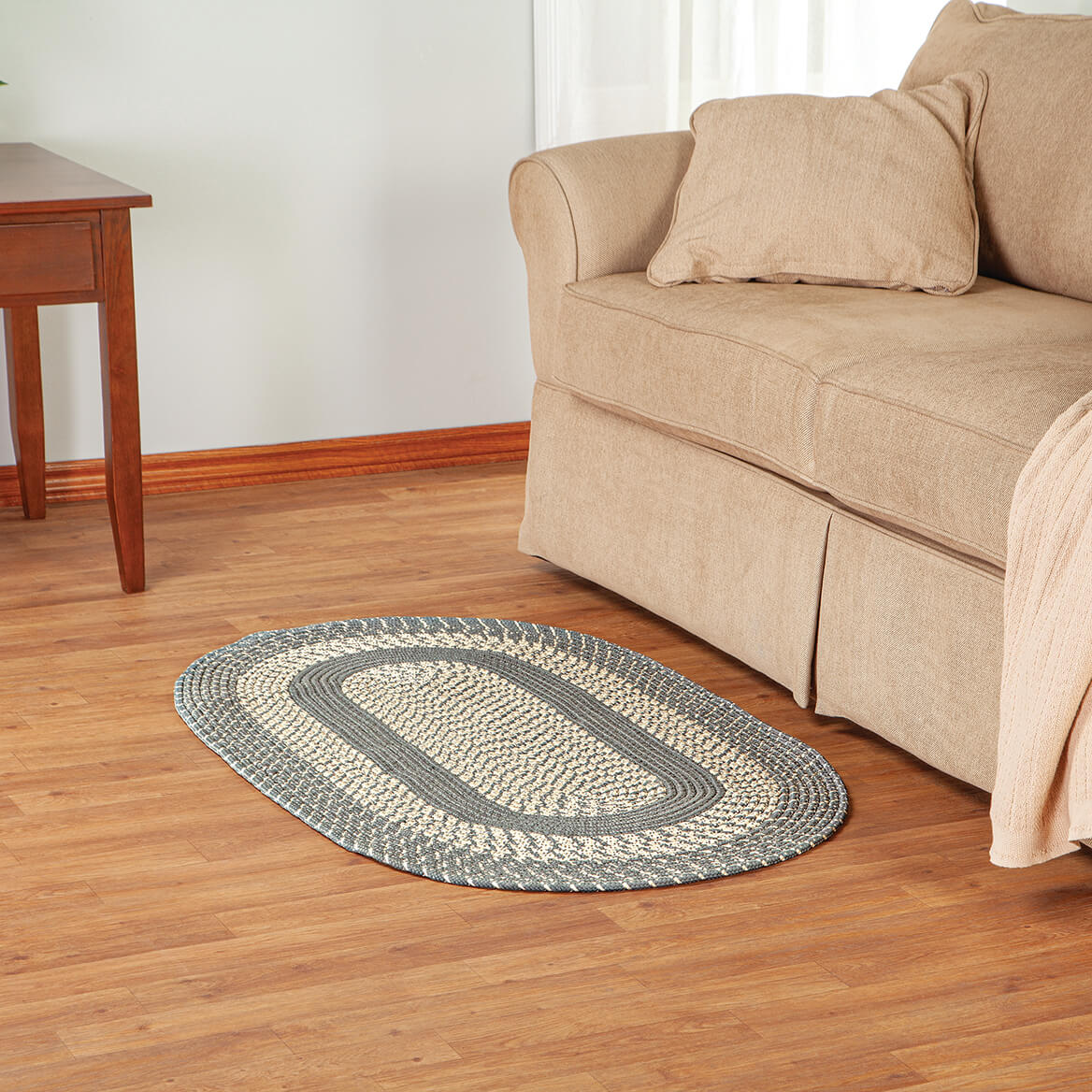 Braided Rug Polyester | Round, Oval & Runner Sizes 20"x30" to 5' x 7' | Reversible Two-Tone Country Design, 5 Colours 41