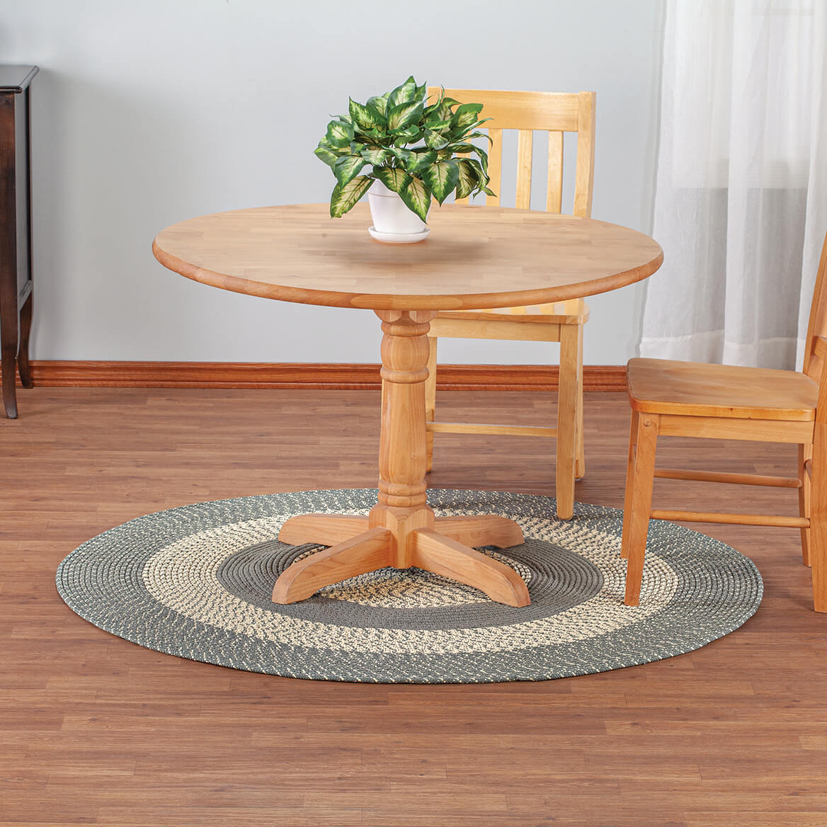 Braided Rug Polyester | Round, Oval & Runner Sizes 20"x30" to 5' x 7' | Reversible Two-Tone Country Design, 5 Colours 44