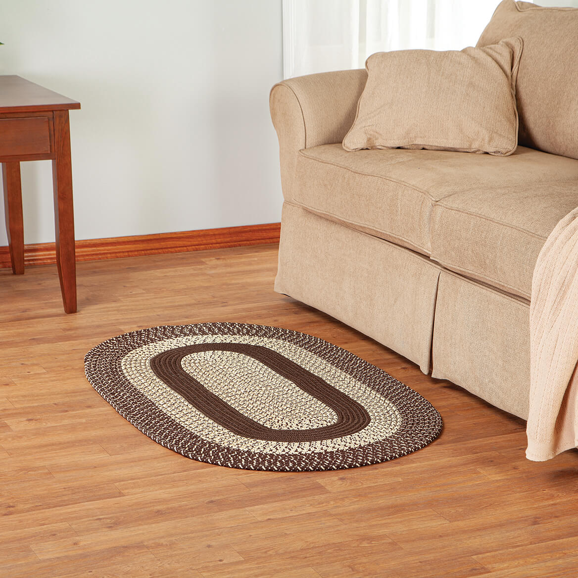 Braided Rug Polyester | Round, Oval & Runner Sizes 20"x30" to 5' x 7' | Reversible Two-Tone Country Design, 5 Colours 40
