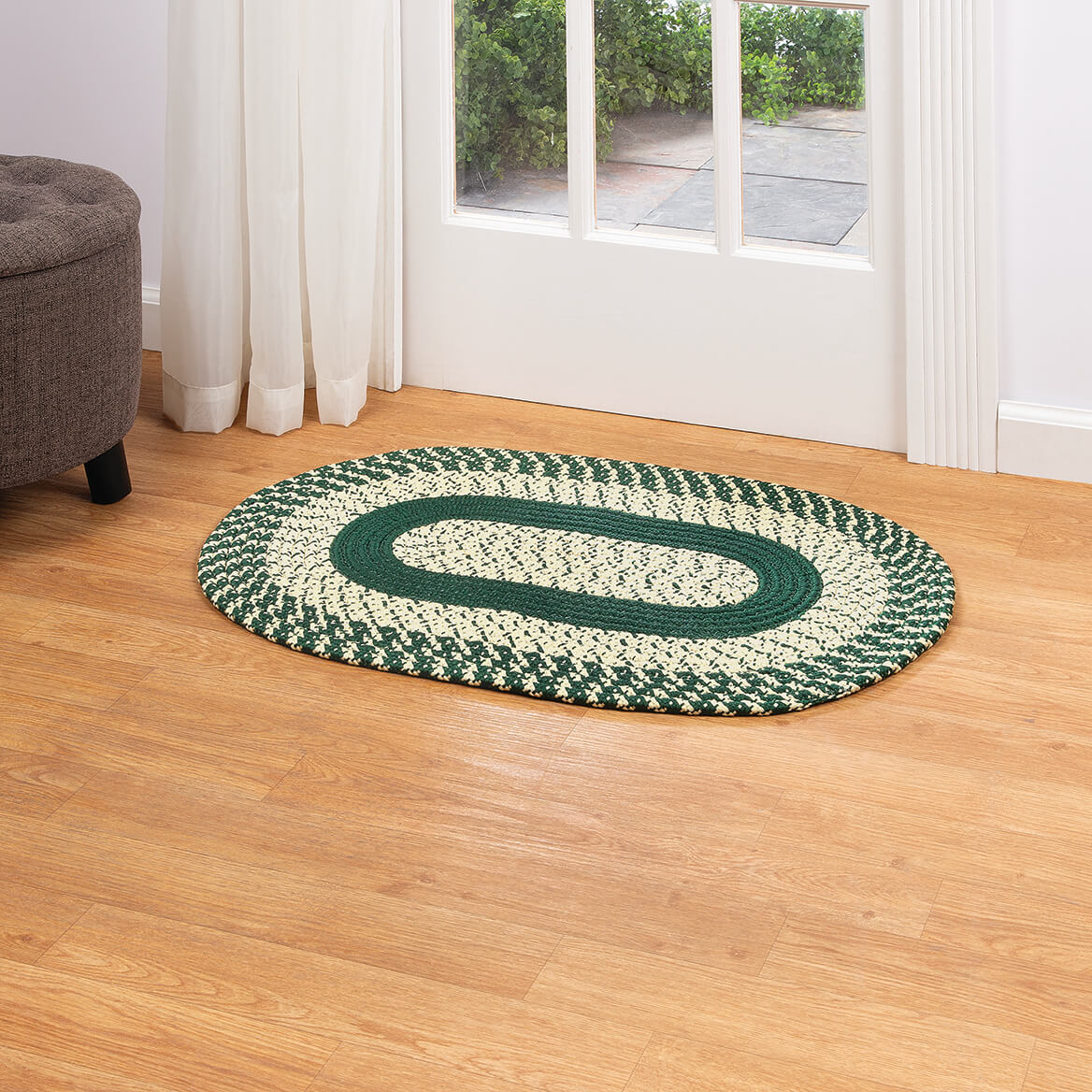 Braided Rug Polyester | Round, Oval & Runner Sizes 20"x30" to 5' x 7' | Reversible Two-Tone Country Design, 5 Colours 23